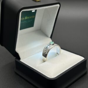 Anillo de Plata Ondas de Esmeralda