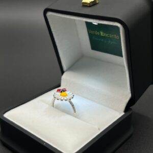 Anillo Margarita y Mariquita en Plata 925