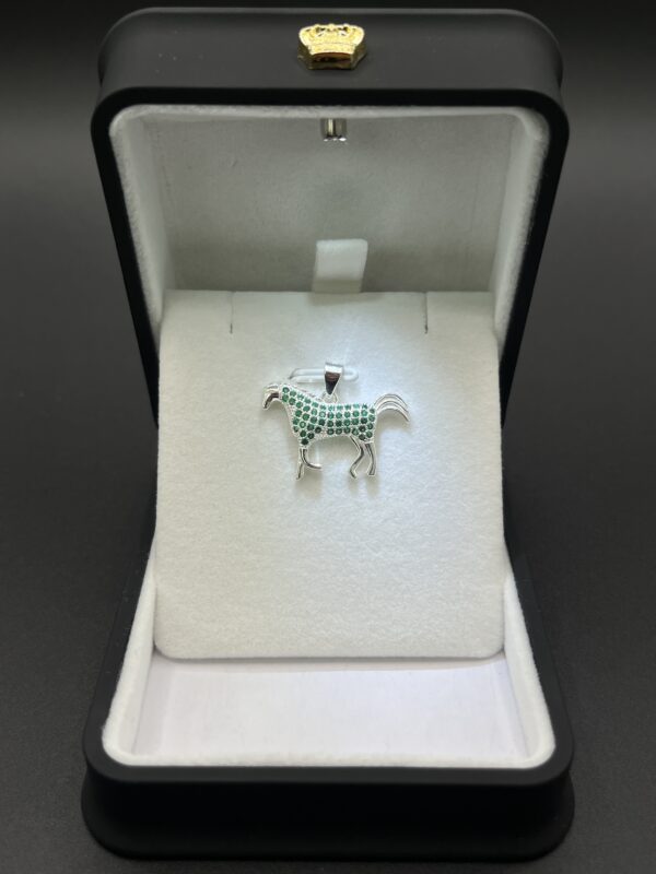 Dije Caballo Imperial Verde y Plata