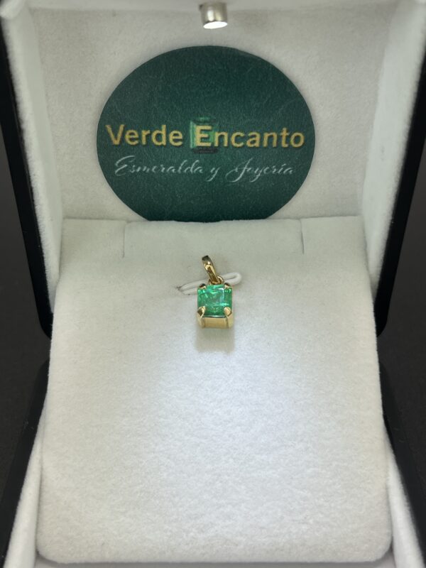 Dije Solitario Verde Encanto en Oro de 18k