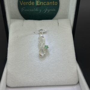 Dije Infinito Eterno de Plata Ley 925 y Esmeralda Genuina