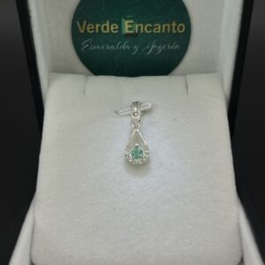 Dije Gota de Luz en Plata 925 con Esmeralda Natural