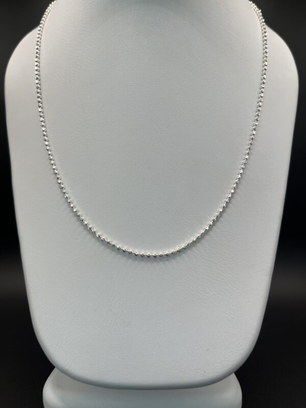 Cadena de Plata Italiana 925 Tejido Esferas Diamantadas