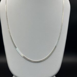 cadena martillada plana plata 925