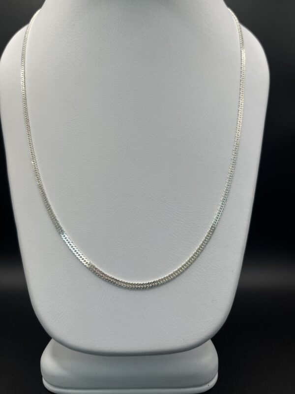 cadena martillada plana plata 925