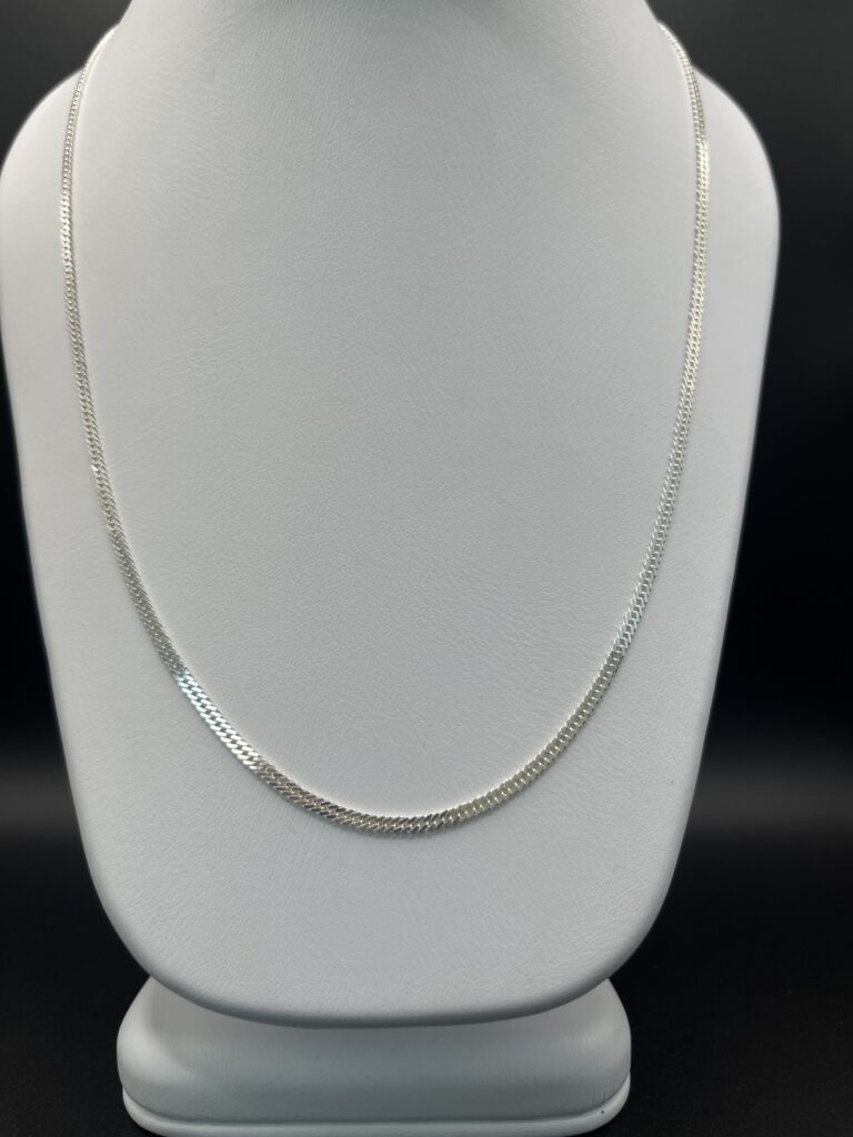 cadena martillada plana plata 925
