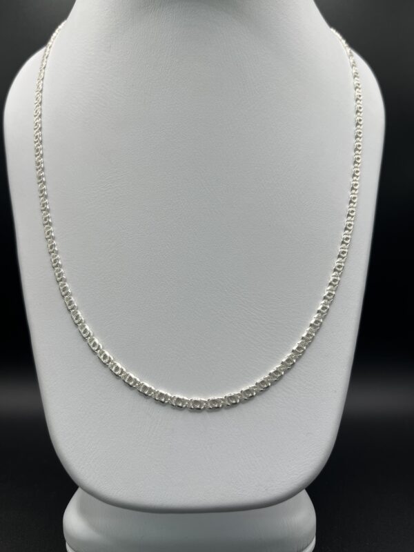 Cadena de Plata Italiana 925 Tejido Valentino Diamantado
