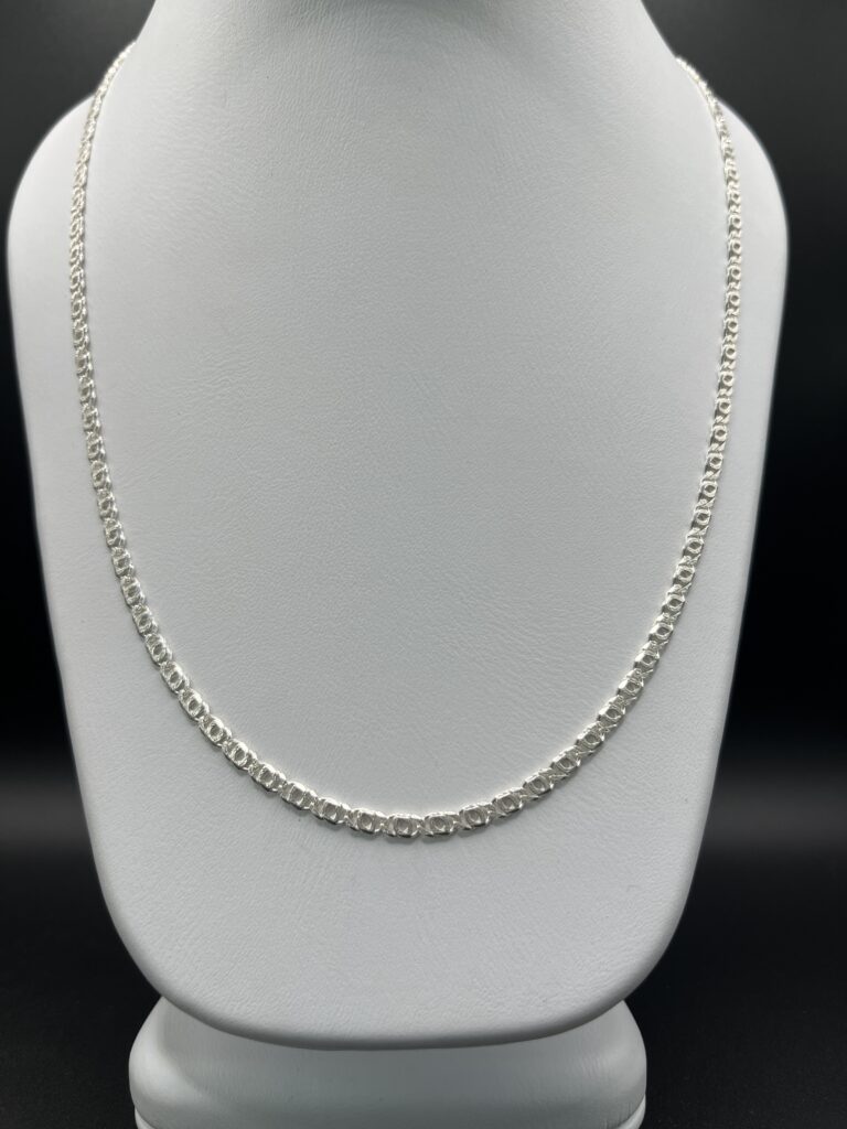 Cadena de Plata Italiana 925 Tejido Valentino Diamantado