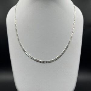 Cadena de Plata Italiana 925 Tejido Valentino Diamantado Extra Brillo