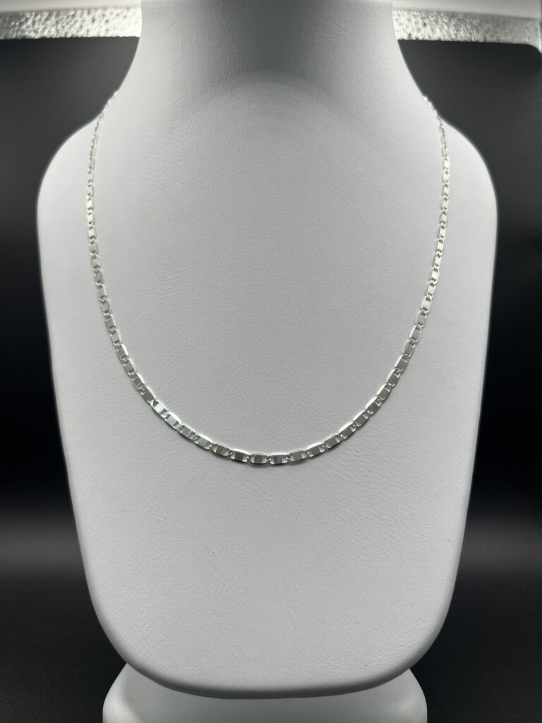 Cadena de Plata Italiana 925 Tejido Valentino Diamantado Extra Brillo