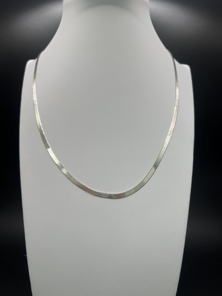 Cadena de Plata Italiana 925 Tejido Plano Espejo
