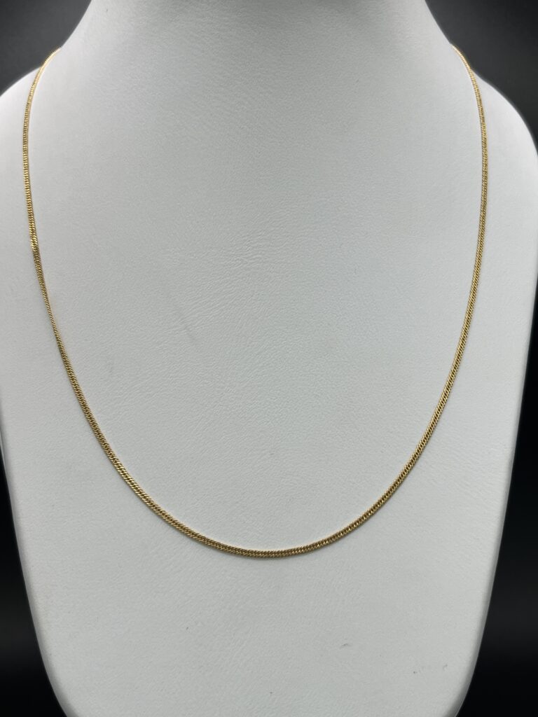 Cadena de Oro Italiano Tejido Curb Doble Fino