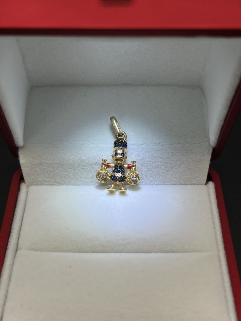 Dije de Oro "Pato de la Fortuna" con Circonias
