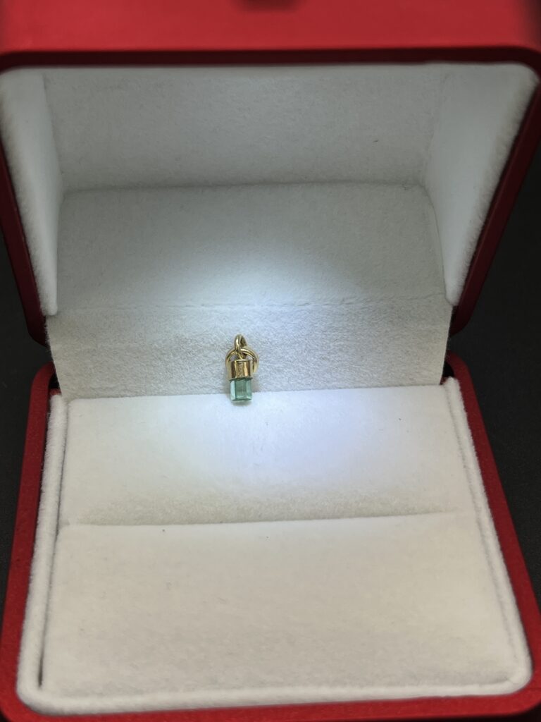 Dije de Oro con Canutillo Verde encanto