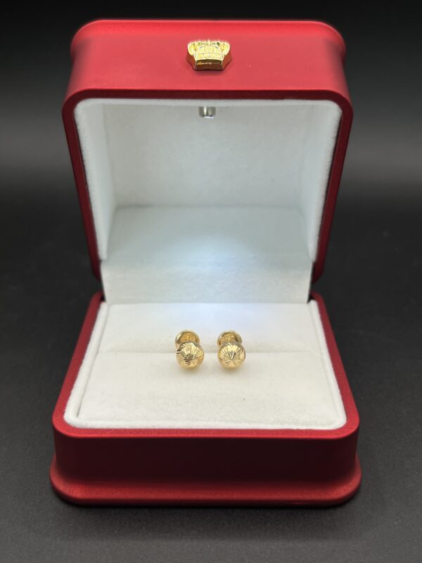 Topos en Oro de 18k Esferas Diamantadas Premium