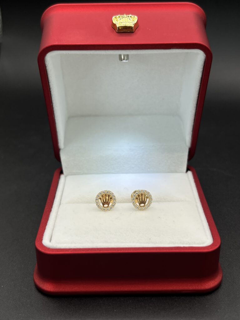 Topos en Oro de 18k "Corona Imperial" con Halo de Circonias