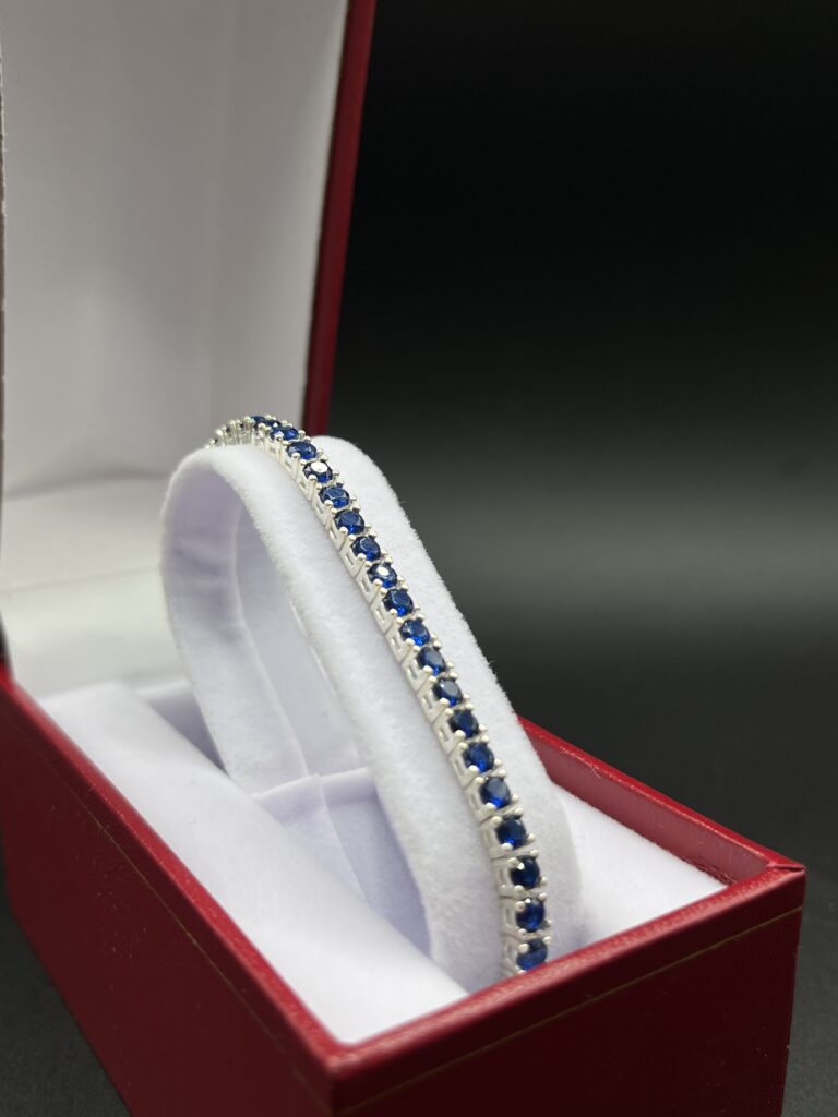 pulsera tennis con circones azules