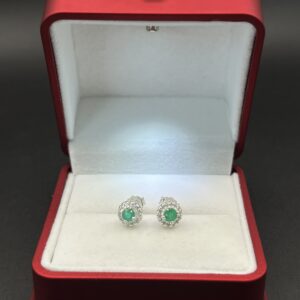 Topos "Esmeralda Halo" en Plata 925